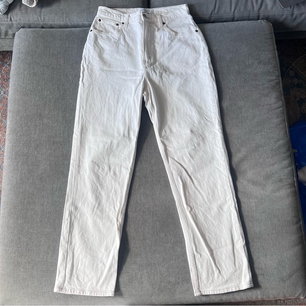 Abercrombie & Fitch Curve Love Ultra High Rise Ankle Straight Jean 29 Long